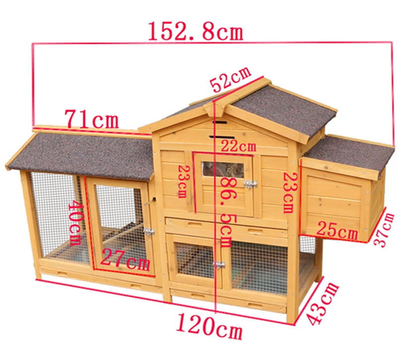 

Classical cheapest animal cages Wooden Chicken Coop for chicken rabbit duck, Customized color