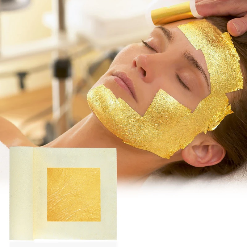 

2.5x2.5cm 24K Pure Gold Leaf Skin Care Facial Care of Inhibiting the Growth of Melanin Cells Delicate and Glossy