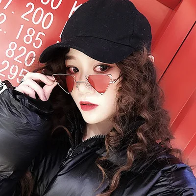 

READSUN Fashion Steampunk Men Women Ocean Lens 2021 Metal Shades Trendy Unique Cutout Triangle Sunglasses, Accept customer's color