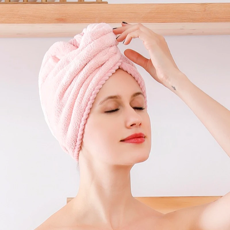 

Quick Dry Shower Spa Head Wrap Microfiber Terry Towel Hair Drying Cap Bonnet