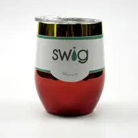 

Portable Swig Cups 12 oz Egg Shaped Cup 304 Stainless Steel Tumbler Mug with Lid Wine Beer Cup Vacuum Thermos Rose Gold
