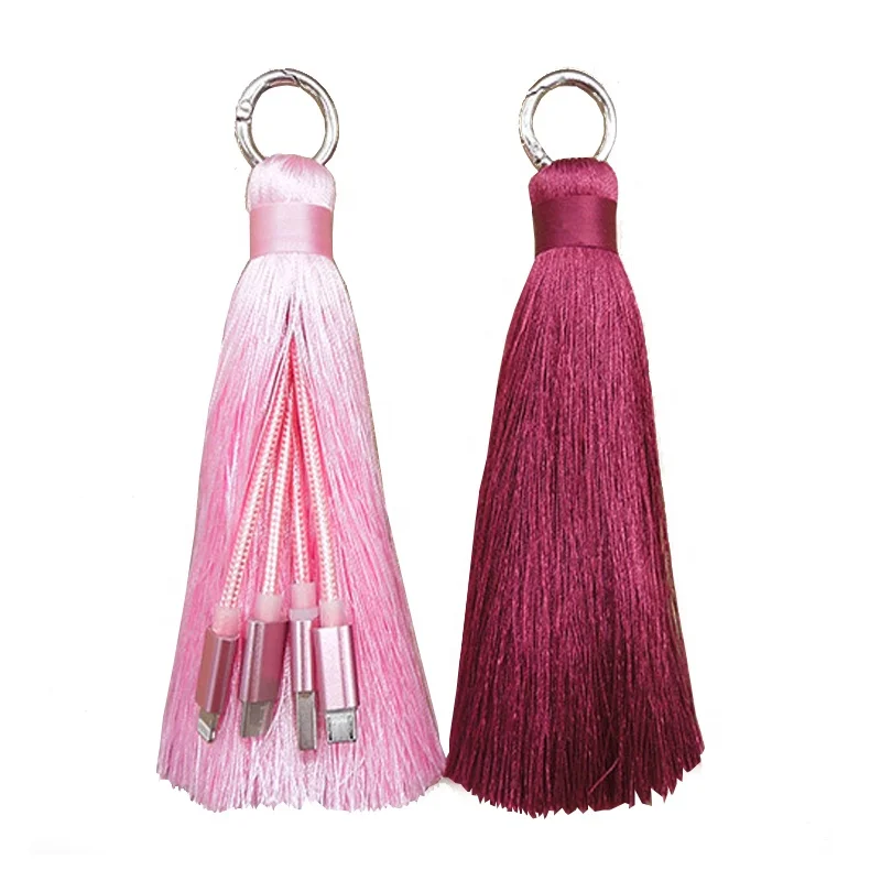 Custom Amazon Ebay Hot Sale Usb Cable Tassel Data Line for Android Mobile Phone Wire