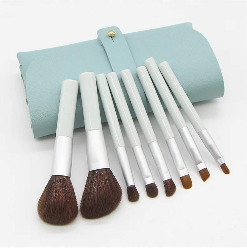 

wholesale 8 Mini Beauty Makeup Tools Loose Powder Eyeshadow Lip Brush Portable Makeup Brush Set, White