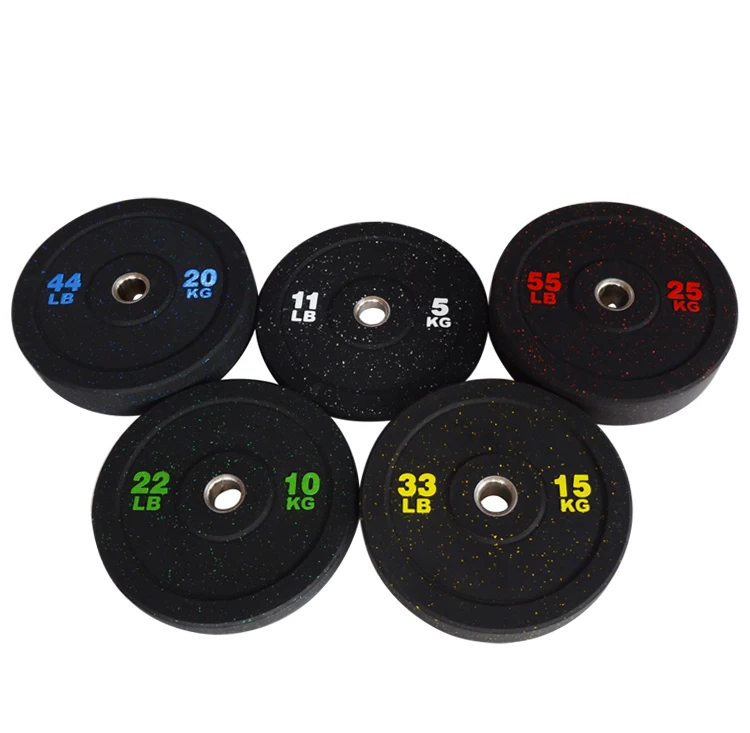 

Weightlifting fitness bodybuilding home gym free weight rubber weight plate, Black