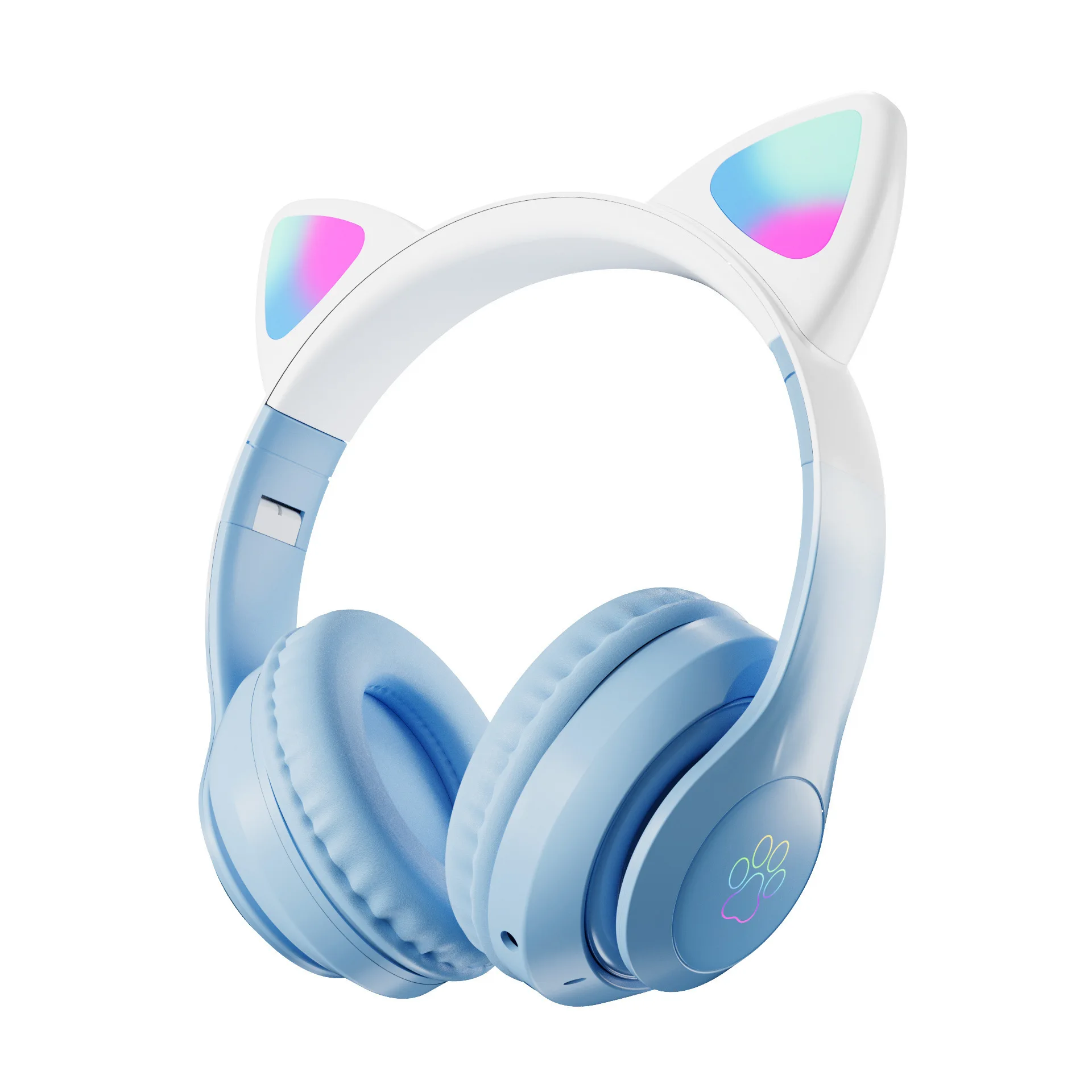 

JST-28 PRO Foldable Cat Headphones Wireless Kids Headphones Headband Blue Pink Foldable Cat Headphones Wireless For Kids