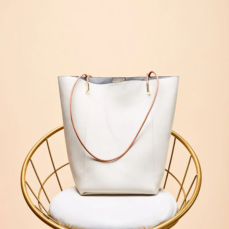 

2021 Custom Wholesale Designer Bags Handbags Women Famous Brands Genuine Soft Leather 2 in 1 Bag Large Bucket Bag Handbags Set, Black / beige
