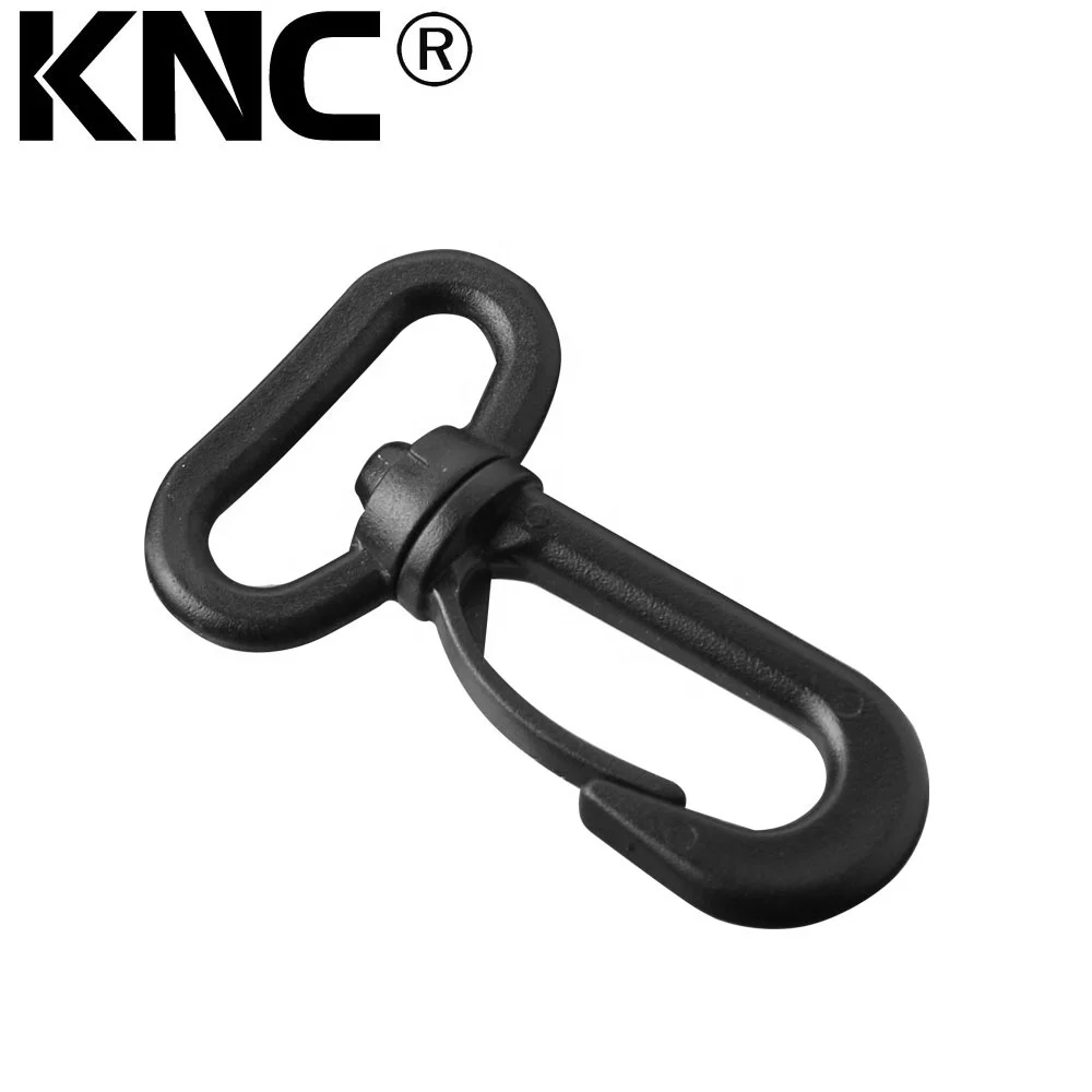 

Best Quality Black Plastic Spring Snap Clip Hooks Backpack Carabiner Swivel Snap Hook