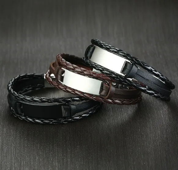 Fashion Mens Braided Leather Bracelet Wholesale Leather Bracelet