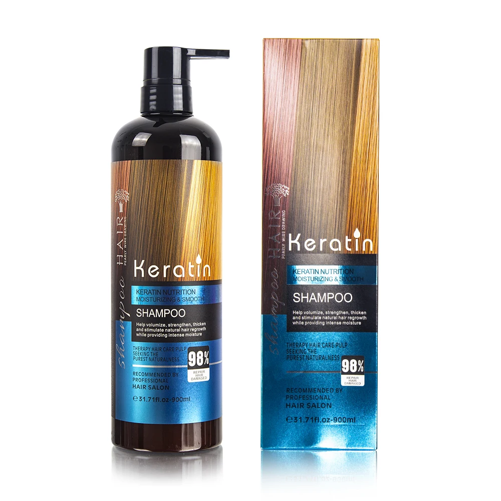 

Hot sale in stock manufacturer wholesale 900ML private label anti loss salon straight best organic natural keratin hair shampoo