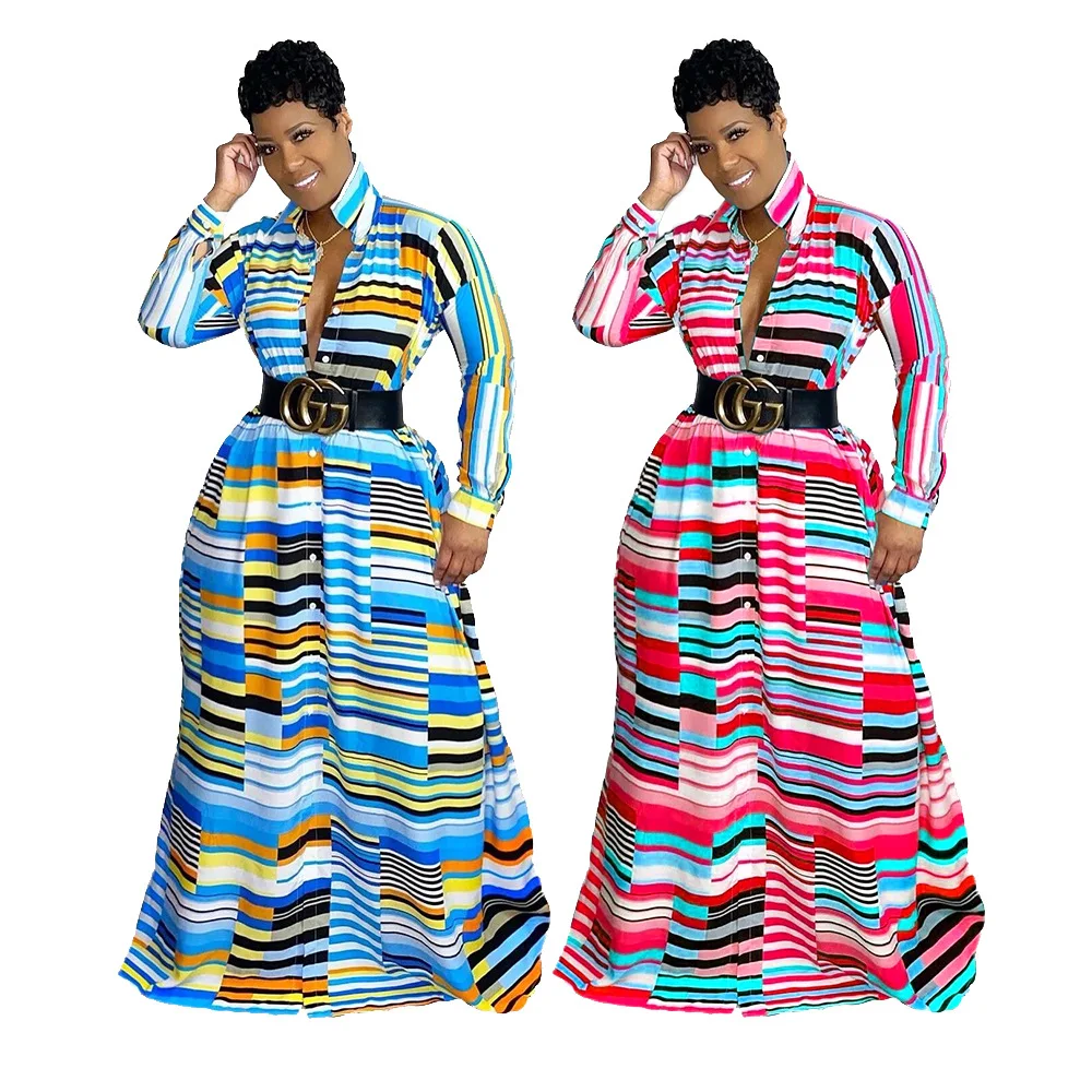 

2021 New Women's Dress Printed Short Sleeve V-neck Loose Casual A-line Dress