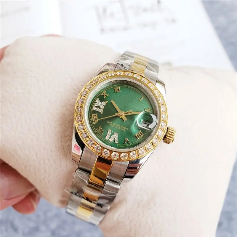 

ROL green dial gold case oyster bezel weekly calendar luxury brand mechanical watch, 1color