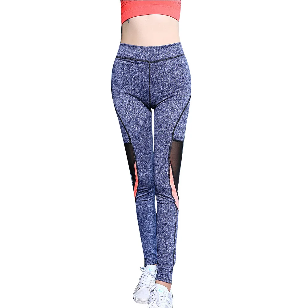 

2021 women spliced sports yoga nine points pants high waist four needle six line yoga pants fitness skinny pants, Customized colors