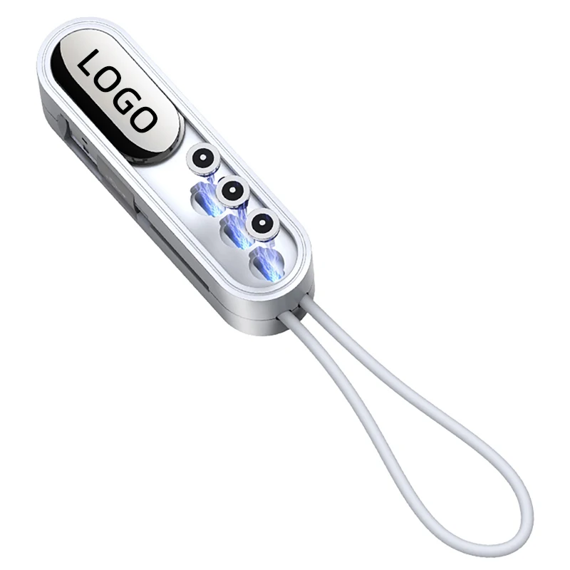 

3 in 1 Portable Magnetic USB Cable For Mobile Phone Absorption Travel Wire For Lighting Micro Charging, Black white red