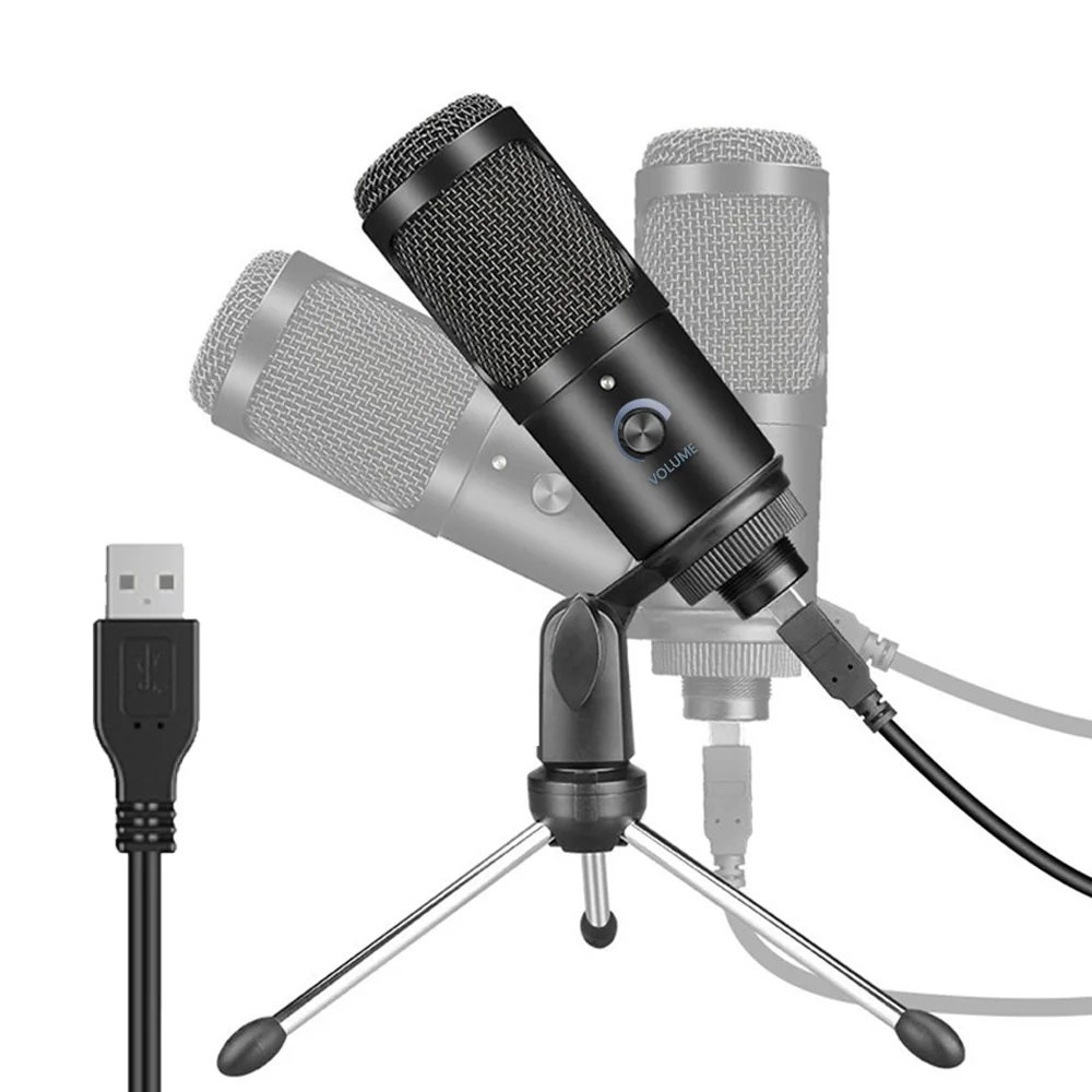 

JAYETE Metal USB Microfone Recording Condenser Microphone For Laptop MAC Windows Streaming Broadcast Studio Microphone Stand