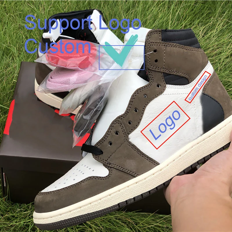

Wholesales Custom LOGO Brand 1s High Top Basketball Shoes Breathable Durable Shockproof Sports Outdoor Travel Gym Sneakers, Black