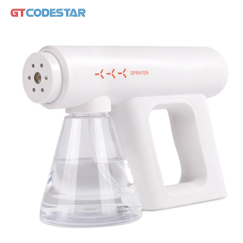 

New Style white charging Handhold Atomizing Disinfection Nano Mist Spray Gun
