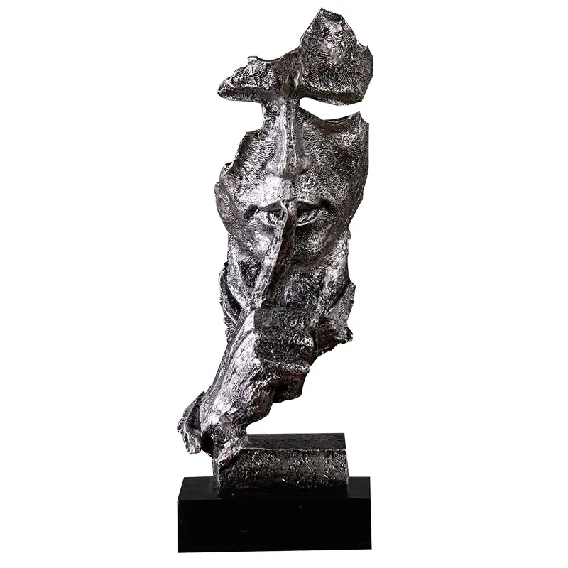 

Silence is gold abstract art face decoration creative simple decoration office study craft decoration