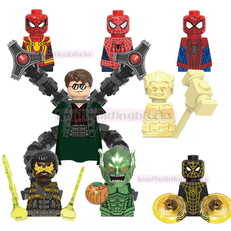 

X0328 Spider No Way Home Movie Block Figure Green Goblin Sandman Mini Bricks Assemble Building Block Figure Collect Toy X0328