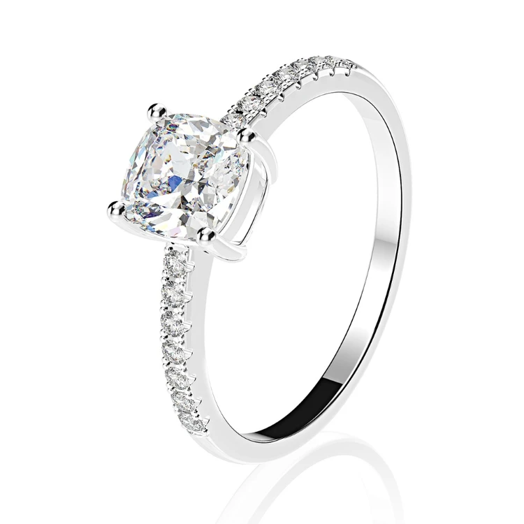 

Hot Sale Wedding Ring Cubic Zirconia 925 Sterling Silver Engagement Bracelets 6*6 High Carbon Drill Rings