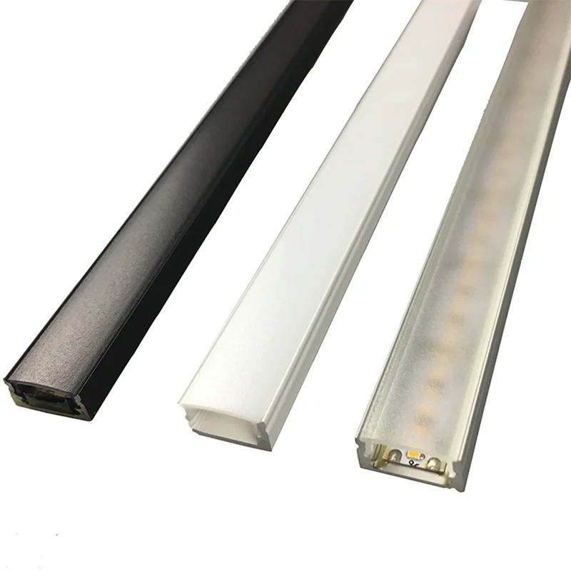 
Factory Cutting Kitchen Cabinet Plastic Diffuser Surface Led Strip Anodized U Aluminum Profiles  (62008030904)