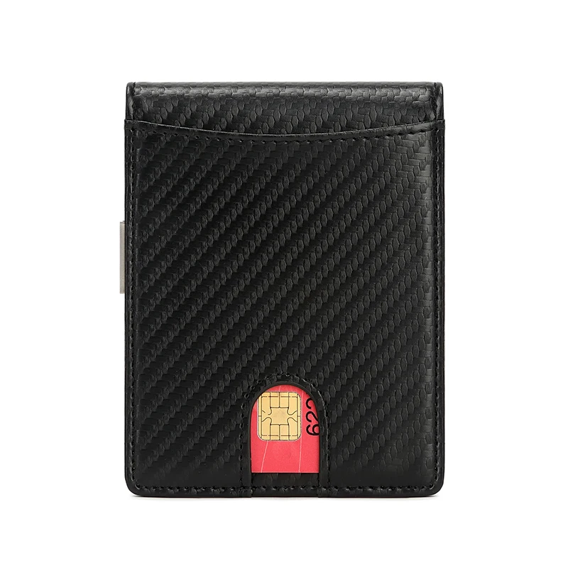 

New design metal wallet Hot selling PU with stainless steel wallet