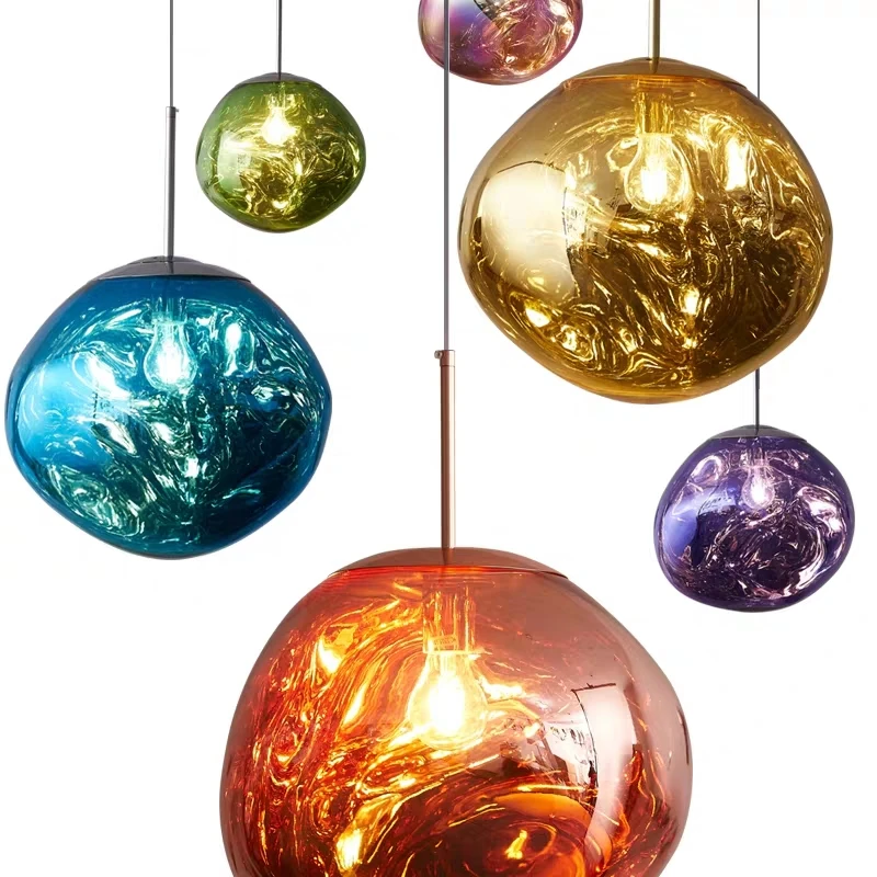 D28CM Colourful Modern Chandeliers Lighting Home Decorative Design Nordic PVC Lava Hanging Light Living Room Melt Pendant Lamp