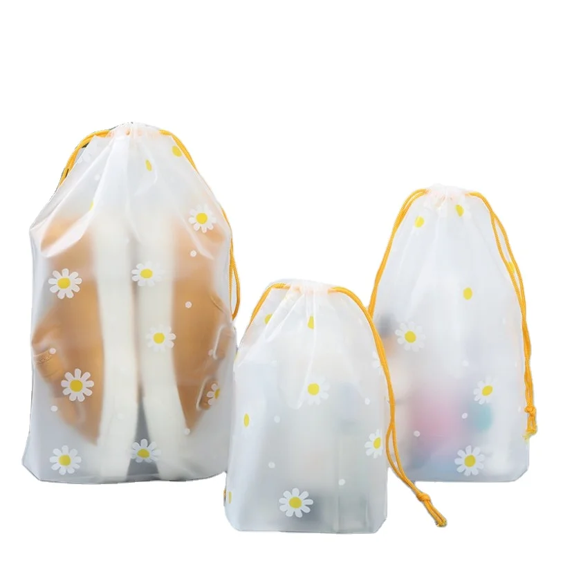 

Custom Jewelry Logo Printed Print Plastic White Large Extra Big Drawstring Bag, Customized color