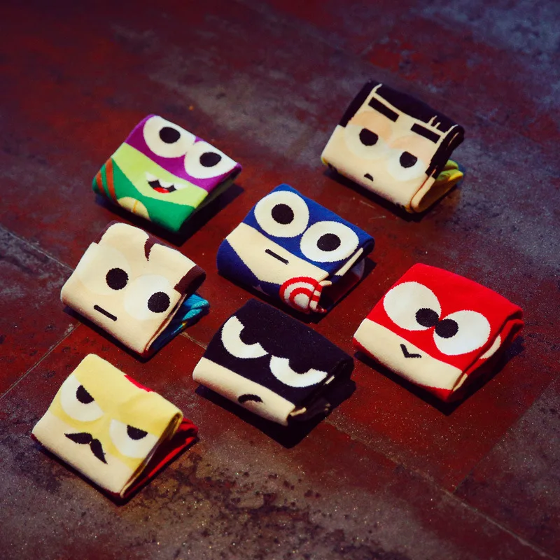 

Wholesale 2020 Net Red Brand New Super Hero Cartoon Men's Boat Socks Cotton Men's Socks, As shown in the figure