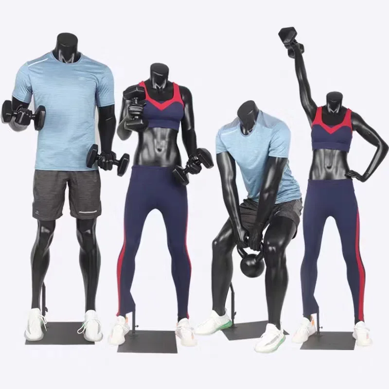 

Headless Black Manikin Fitness Muscle Manikin Sports Male Mannequins Dummy