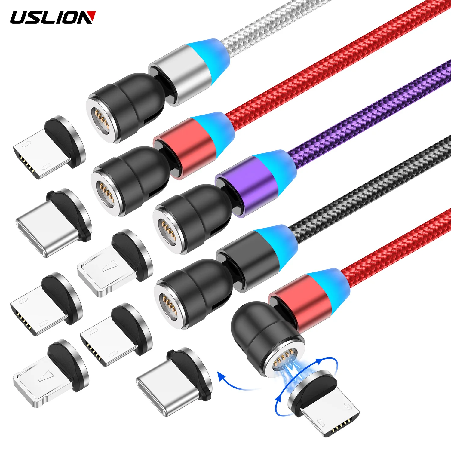 

Wholesale On stock magnetic charging cable micro usb lighting phone accessories type c fast charging magnetic usb cable, Black red purple silver