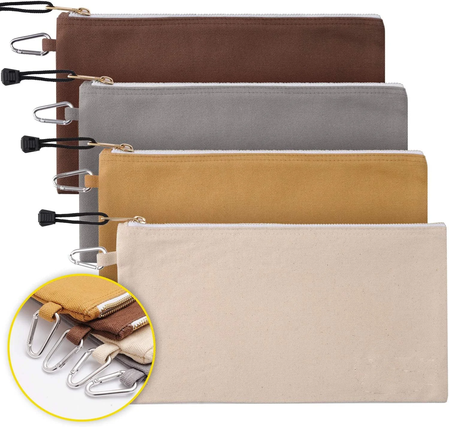 

Custom Printed Canvas Zipper Tool Carrier Bag with End Cord, Customized color