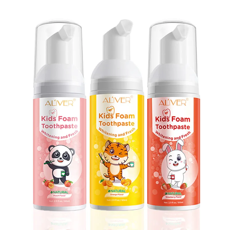 

Wholesale Natural Organic Kids Toothpaste Teeth Cleaning Fruit Flavor Teeth Whitening Foam Mousse Oral Care Liquid Toothpaste