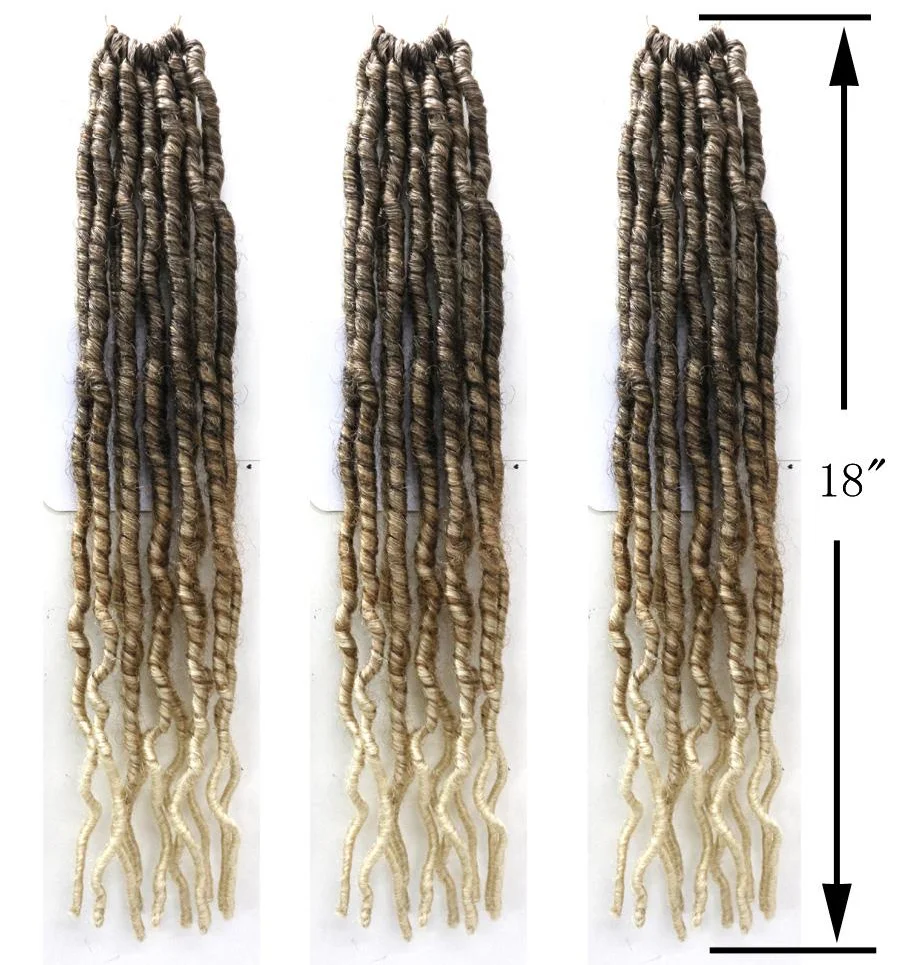 

Novelties Amazon Best Seller 18 Inch 3X Spring Twist Black Women Ombre 613 color Sun Crochet African Faux Locs Hair Extension