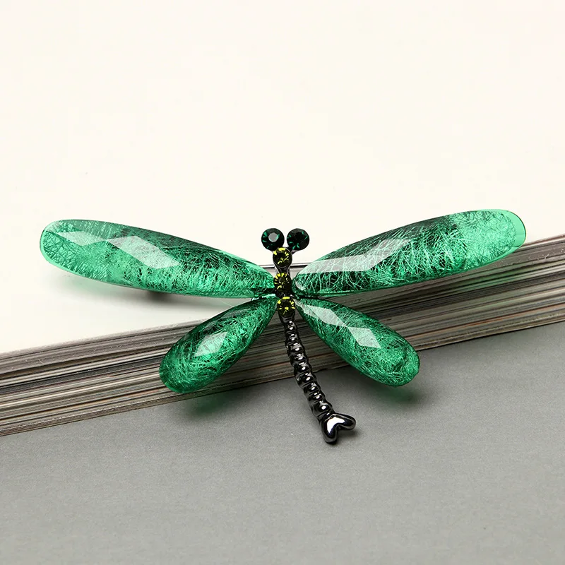 

Men Women Jewelry Fashion 2021 Vintage Crystal Rhinestone Resin Insect Brooches Dragonfly Brooch Pins, 12 choices