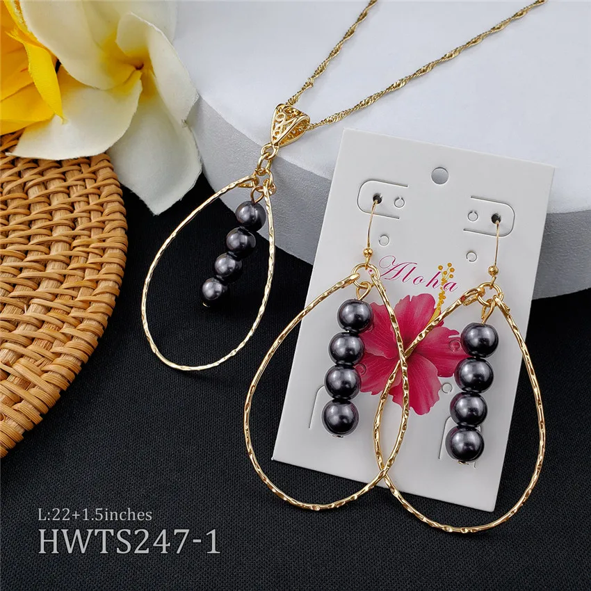 

wholesale hawaiian jewelry pearl set For Women Fashion Jewelry Party
