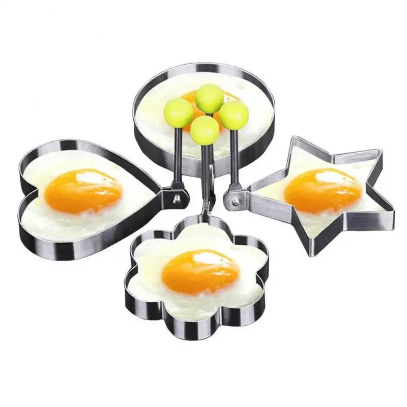 

Kitchen Accessories Stainless Steel Cooking Utility Gadgets Home Omelet Pancake Molding Mould Various Shapes Drop Shipping, Silver