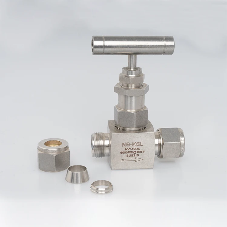 
Straight Needle Valve with Ferrule Screwed Bonnet Double Ferrule Tube Ends Swagelok Type 6000 Psi Tube Fitting in OD 