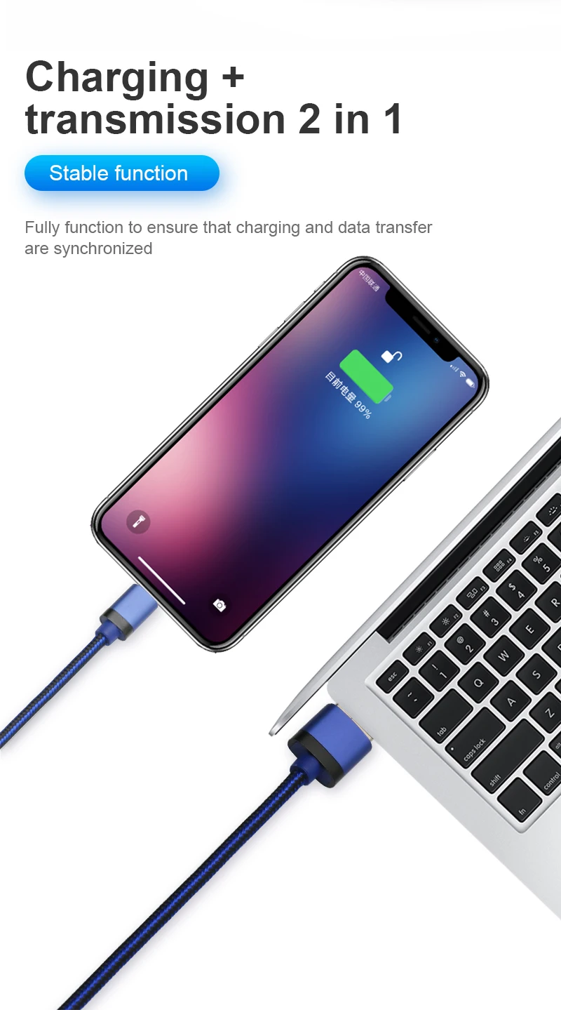 Durable Quality 2.4A Usb Data Charging Cable 1M Smartphone USB Cable for iPhone