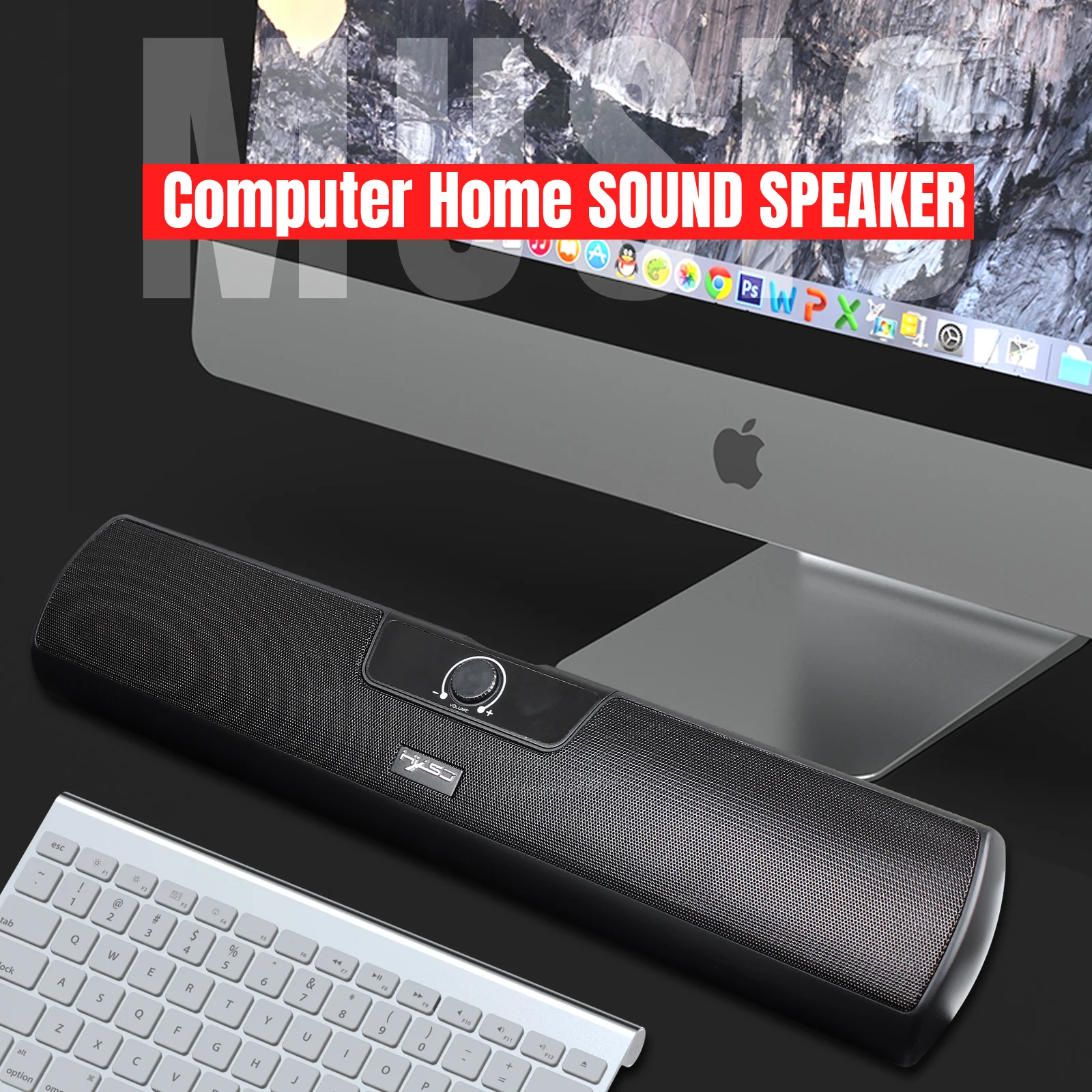 New long strip wired desktop speakers stereo home theater wall-mounted speakers for desktop computers - ANKUX.COM