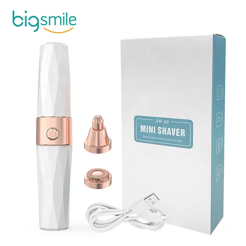 

2021bigsmile eyebrow trimmer electric eyebrow trimmer razor rechargeable men as seen on tv lady electric eyebrow trimmer, White rose gold