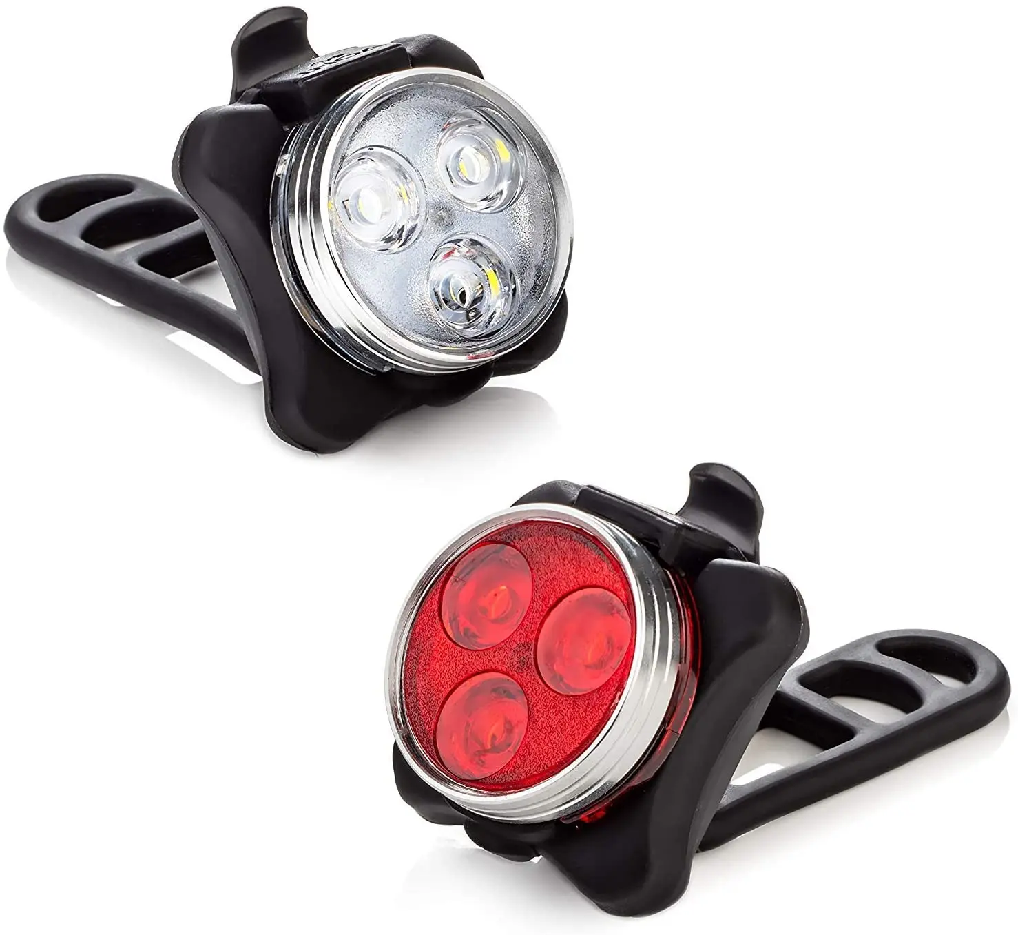 

2 PCS Rechargeable Bike Light Set, Super Bright Front Headlight and Rear LED Bicycle Light, Red white