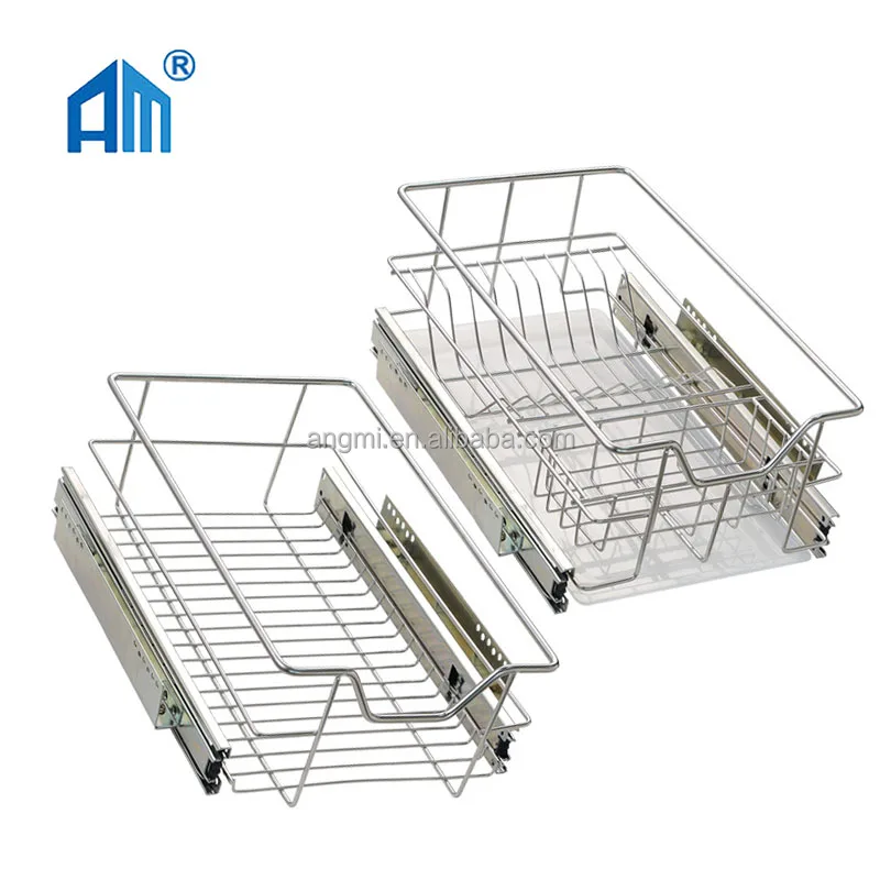 

pantry unit Pull Out Kitchen Cabinet Four Sides Bowl Wire Basket