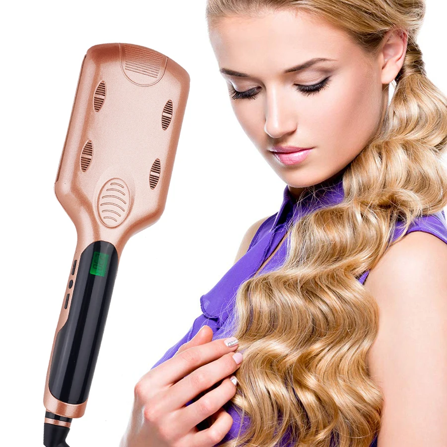 

Wholesale Ceramic LCD Pink Curling Iron Professional Hair Waver 3 Barrel Hair Curler for long hair women