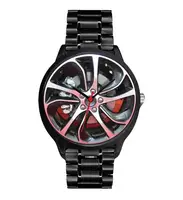 

Custom Watch Face Stainless Steel Man Sport Watches Custom Design Rim Carriage Wheel Watches reloj