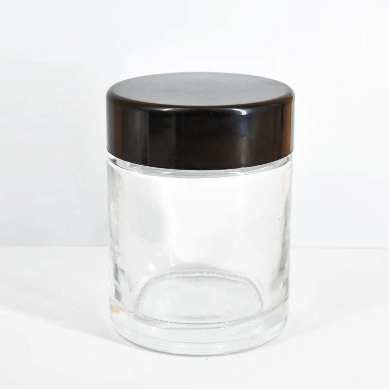 

Storage jar 180ml 250ml 350ml 500ml Food glass jar container for packaging honey jelly with plsatic lid, Transparent