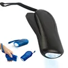 eco friendly 3 LED hand press dynamo flashlight no battery need crank pocket torch print LOGO both side