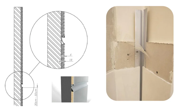 Ls-133 Pared Empotrada Caja De Aluminio Para Led Luces Para Yeso Del