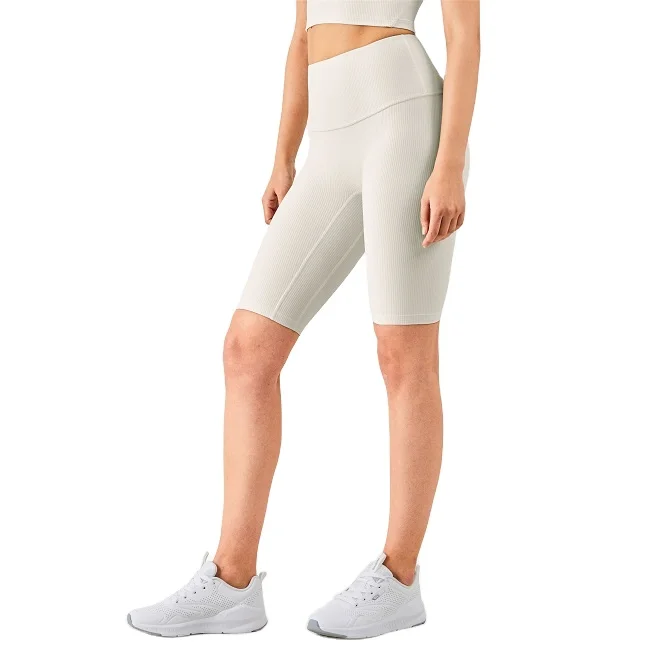 

Factory Supply Pale Ivory Simple Style Sports And Fitness Five-Cent Shorts for Exercise And Yoga