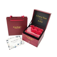 

Luxury Red Rose Flower Card Box For Wedding Reception Custom Jewelry Boxes Packaging Paper Box