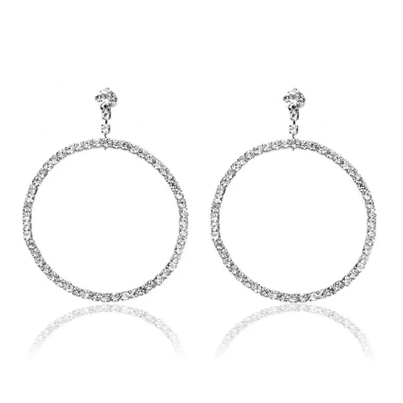 

Sexy stylish earring Alloy set auger Hoop earrings with big round ears